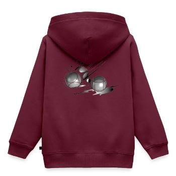 Boule petanque schuss Treffer - Kinder Premium Organic Hoodie - Burgunderrot - Hinten - AI Model Kid Female (0cm)