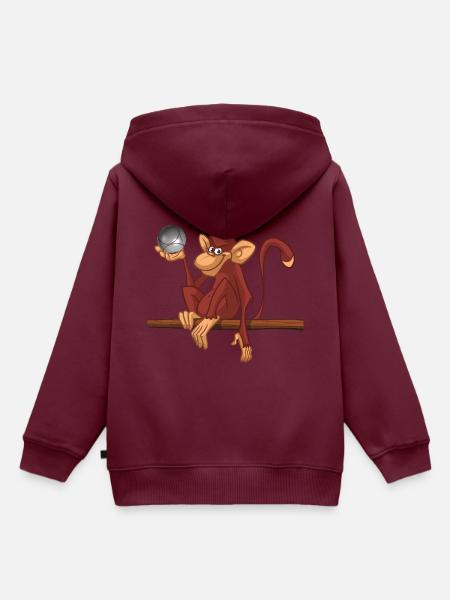 Boule affe 3 - Kinder Premium Organic Hoodie - Burgunderrot