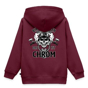 BIker werden nicht grau, das ist chrom | Motorrad - Kinder Premium Organic Hoodie - Burgunderrot - Hinten - AI Model Kid Female (0cm)