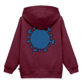Virus Grippe Corona Covid-19 Pandemie Bakterium - Kinder Premium Organic Hoodie - Burgunderrot - Hinten - AI Model Kid Female (0cm)