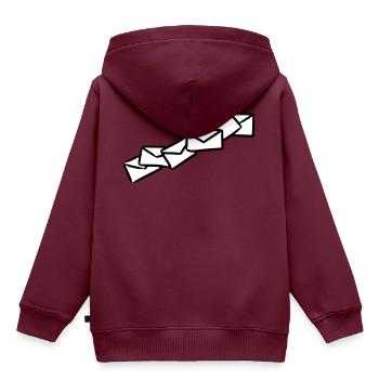 Briefe Nachrichten Sendung message letters - Kinder Premium Organic Hoodie - Burgunderrot - Hinten - AI Model Kid Female (0cm)