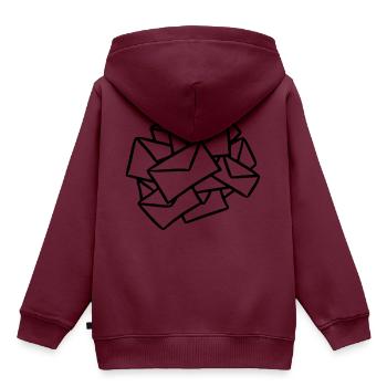 Viele Briefe Brief Post Nachrichten Sendung - Kinder Premium Organic Hoodie - Burgunderrot - Hinten - AI Model Kid Female (0cm)