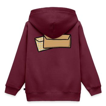 Briefe Briefumschläge Post envelopes mail - Kinder Premium Organic Hoodie - Burgunderrot - Hinten - AI Model Kid Female (0cm)