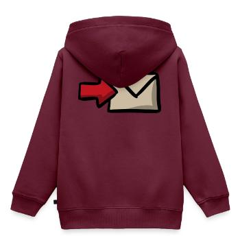 Nachricht Sendung E-Mail Symbol Versand - Kinder Premium Organic Hoodie - Burgunderrot - Hinten - AI Model Kid Female (0cm)