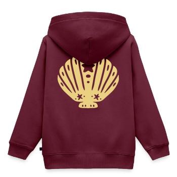 Schmuck Muschel Sternmuschel Geschenkidee - Kinder Premium Organic Hoodie - Burgunderrot - Hinten - AI Model Kid Female (0cm)