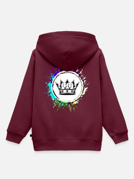 Krone Royal - Kinder Premium Organic Hoodie - Burgunderrot