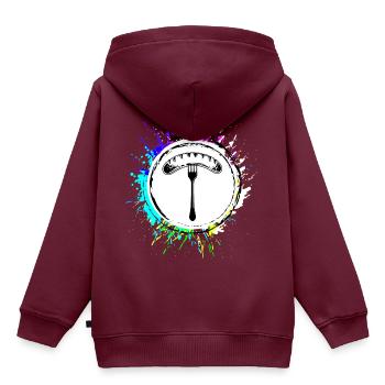 Bratwurst Wurst - Kinder Premium Organic Hoodie - Burgunderrot - Hinten - AI Model Kid Female (0cm)