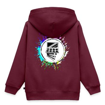 Make Up Kosmetik Icon - Kinder Premium Organic Hoodie - Burgunderrot - Hinten - AI Model Kid Female (0cm)