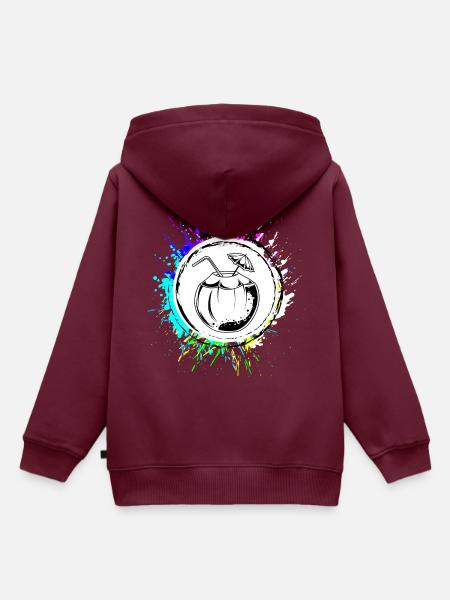 Kokos Icon Symbol - Kinder Premium Organic Hoodie - Burgunderrot