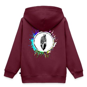 Mais symbol - Kinder Premium Organic Hoodie - Burgunderrot - Hinten - AI Model Kid Female (0cm)