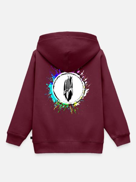 Mais symbol - Kinder Premium Organic Hoodie - Burgunderrot