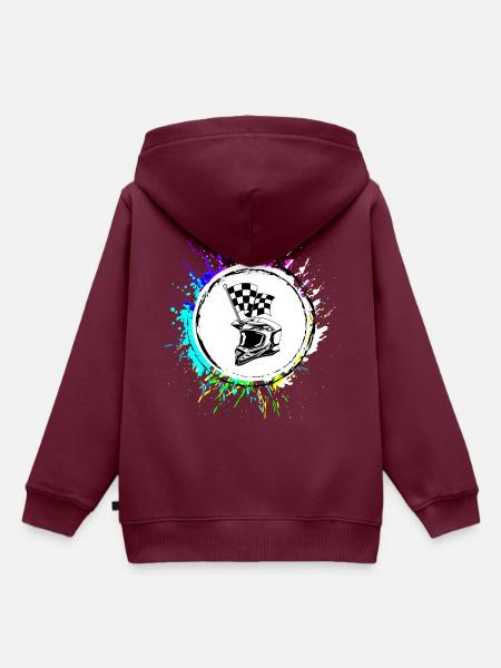 Rennfahrer helm - Kinder Premium Organic Hoodie - Burgunderrot