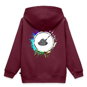 Spaghetti symbol - Kinder Premium Organic Hoodie - Burgunderrot - Hinten - AI Model Kid Female (0cm)