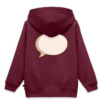 Sprechblase speech bubble bulle Spruch Kommentar - Kinder Premium Organic Hoodie - Burgunderrot - Hinten - AI Model Kid Female (0cm)