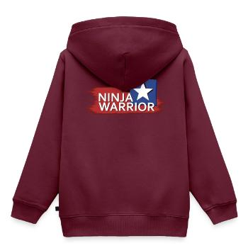 Ninja Warrior - Kinder Premium Organic Hoodie - Burgunderrot - Hinten - AI Model Kid Female (0cm)