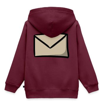 Briefsymbol Nachricht E-Mail Brief Sendung - Kinder Premium Organic Hoodie - Burgunderrot - Hinten - AI Model Kid Female (0cm)