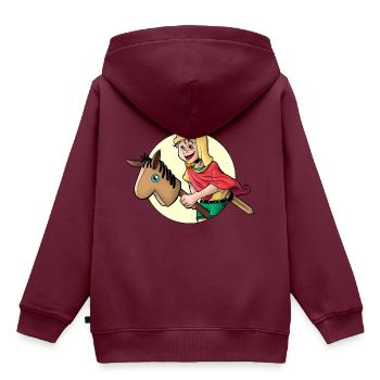 Kind als Sankt Martin - Kinder Premium Organic Hoodie - Burgunderrot - Hinten - AI Model Kid Female (0cm)