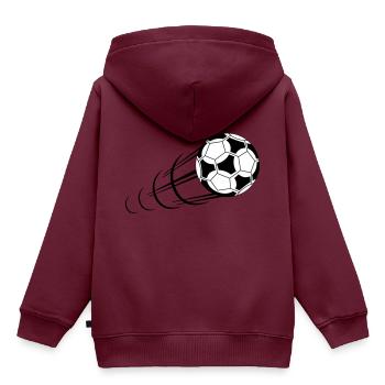 Fußball, Ball, Soccer, Football, Schuss, Tor - Kinder Premium Organic Hoodie - Burgunderrot - Hinten - AI Model Kid Female (0cm)