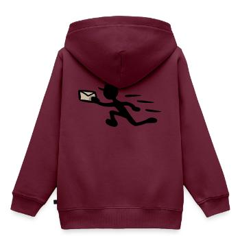 Postbote Kurier Zusteller Express Sendung Post - Kinder Premium Organic Hoodie - Burgunderrot - Hinten - AI Model Kid Female (0cm)