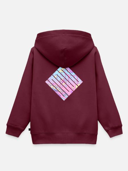 verrückte Planeten - Kinder Premium Organic Hoodie - Burgunderrot
