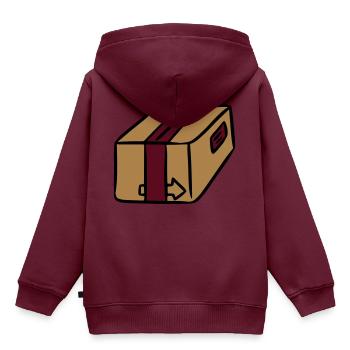 Paket Zusteller Sendung Lieferung Paketbote Post - Kinder Premium Organic Hoodie - Burgunderrot - Hinten - AI Model Kid Female (0cm)