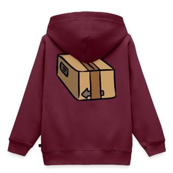 Paket Package paquet - Kinder Premium Organic Hoodie - Burgunderrot - Hinten - AI Model Kid Female (0cm)