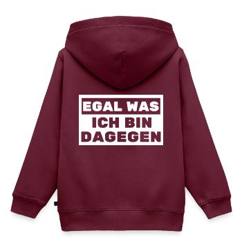 Egal was ich bin Dagegen Politik Partnerschaft - Kinder Premium Organic Hoodie - Burgunderrot - Hinten - AI Model Kid Female (0cm)