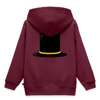Zylinder Hut - Top hat - Haut-de-forme - Kinder Premium Organic Hoodie - Burgunderrot - Hinten - AI Model Kid Female (0cm)