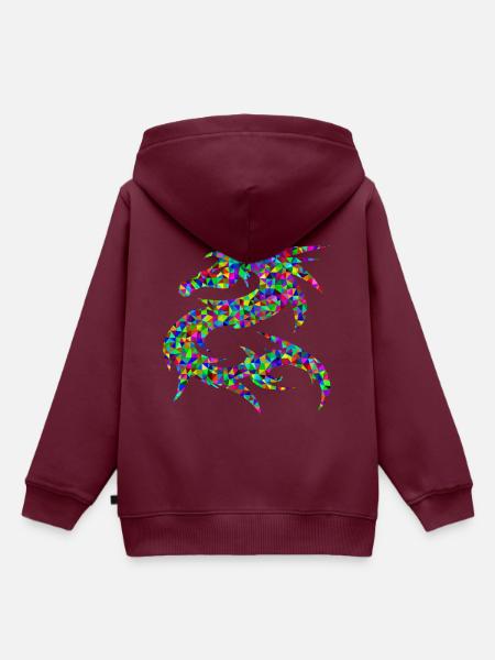 Dragon - Kinder Premium Organic Hoodie - Burgunderrot
