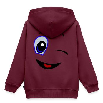 Comic-2 - Kinder Premium Organic Hoodie - Burgunderrot - Hinten - AI Model Kid Female (0cm)