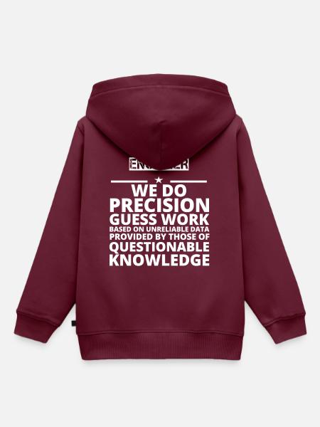 gift problem job precision ENGINEER - Kinder Premium Organic Hoodie - Burgunderrot