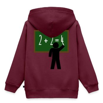 Lehrer Mathe Zahlen Tafel Schule - Kinder Premium Organic Hoodie - Burgunderrot - Hinten - AI Model Kid Female (0cm)