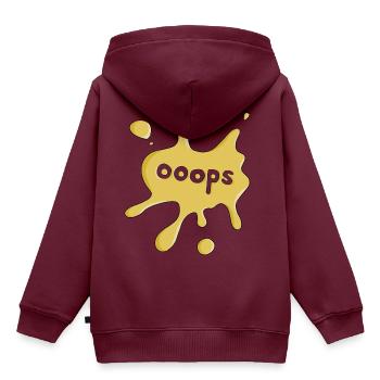 Fleck ooops - Kinder Premium Organic Hoodie - Burgunderrot - Hinten - AI Model Kid Female (0cm)