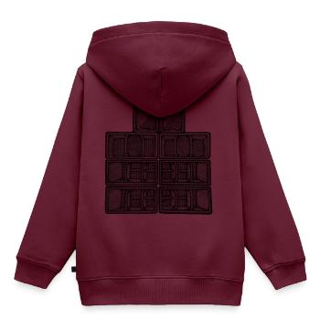 XentriK Soundsystem - Kinder Premium Organic Hoodie - Burgunderrot - Hinten - AI Model Kid Female (0cm)