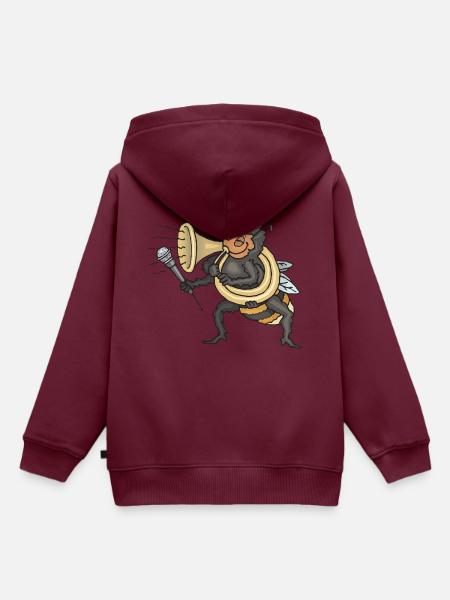 Biene - Kinder Premium Organic Hoodie - Burgunderrot