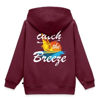 Fange das Brise-Geschenk - Kinder Premium Organic Hoodie - Burgunderrot - Hinten - AI Model Kid Female (0cm)