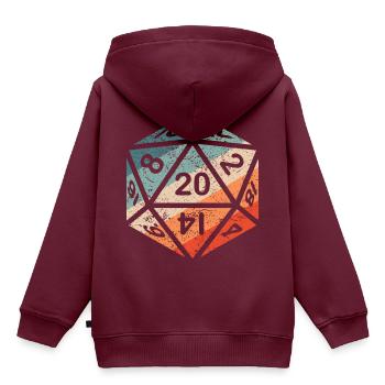 Würfel Brettspiel Drachen Gamer Geschenk RPG D20 - Kinder Premium Organic Hoodie - Burgunderrot - Hinten - AI Model Kid Female (0cm)