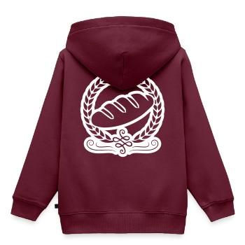 brot icon symbol kranz - Kinder Premium Organic Hoodie - Burgunderrot - Hinten - AI Model Kid Female (0cm)