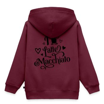 Ich Liebe Latte Macchiato Kaffee - Kinder Premium Organic Hoodie - Burgunderrot - Hinten - AI Model Kid Female (0cm)
