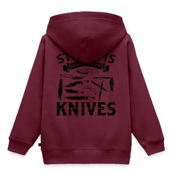 Messer Sammler Messersammeln Messersammler Messer - Kinder Premium Organic Hoodie - Burgunderrot - Hinten - AI Model Kid Female (0cm)