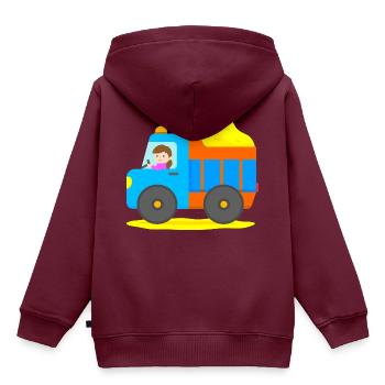 Süßer Kipplaster Baufahrzeug Lastwagen Transporter - Kinder Premium Organic Hoodie - Burgunderrot - Hinten - AI Model Kid Female (0cm)