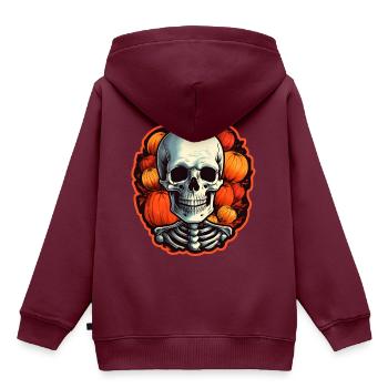 Halloween - Kinder Premium Organic Hoodie - Burgunderrot - Hinten - AI Model Kid Female (0cm)