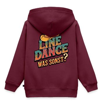 Line Dance Was sonst? Ich bin Line Dancer - Kinder Premium Organic Hoodie - Burgunderrot - Hinten - AI Model Kid Female (0cm)