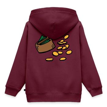 Portemonnaie Münzen Bargeld Geldbörse Geld Cash - Kinder Premium Organic Hoodie - Burgunderrot - Hinten - AI Model Kid Female (0cm)