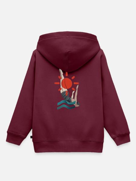 Sprung - Kinder Premium Organic Hoodie - Burgunderrot