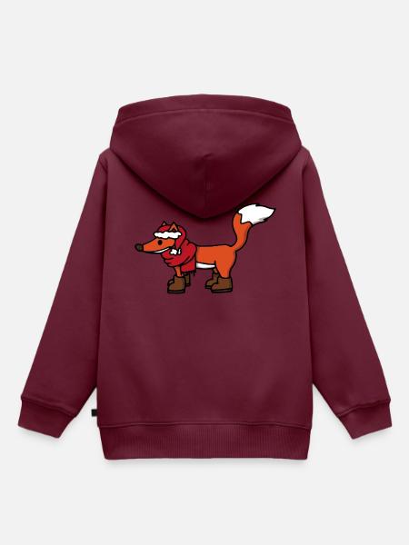 Weihnachtsfuchs Fuchs Weihnachten Winterfuchs - Kinder Premium Organic Hoodie - Burgunderrot