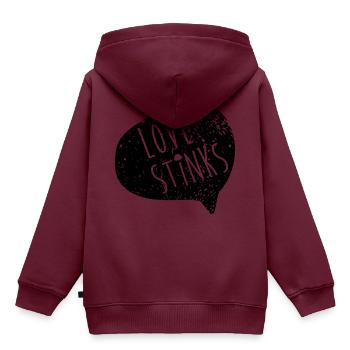 Love Stinks - Kinder Premium Organic Hoodie - Burgunderrot - Hinten - AI Model Kid Female (0cm)