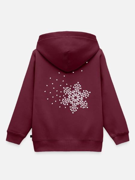 Herzige Schneeflocke - Kinder Premium Organic Hoodie - Burgunderrot