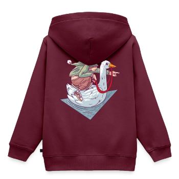Brüder Grimm Die goldene Gans Märchen - Kinder Premium Organic Hoodie - Burgunderrot - Hinten - AI Model Kid Female (0cm)