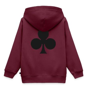 Kreuz / Treff - Symbol - Kinder Premium Organic Hoodie - Burgunderrot - Hinten - AI Model Kid Female (0cm)
